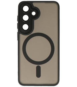 Mat-Transparent met Camera Beschermer Magsafe Case voor Samsung Galaxy S24 en S25 Zwart