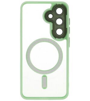 Mat-Transparent met Camera Beschermer Magsafe Case voor Samsung Galaxy S24 - S25 Groen