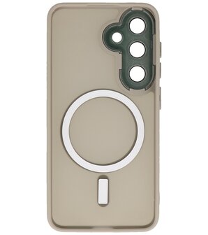 Mat-Transparent met Camera Beschermer Magsafe Case voor Samsung Galaxy S24 - S25 Grijs