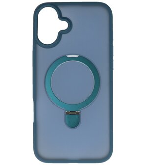 Magsafe Mat Transparant - Camera Beschermer Case met Staande Functie voor iPhone 16 Blauw