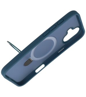 Magsafe Mat Transparant - Camera Beschermer Case met Staande Functie voor iPhone 16 Blauw