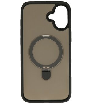 Magsafe Mat Transparant - Camera Beschermer Case met Staande Functie voor iPhone 16 Plus Zwart