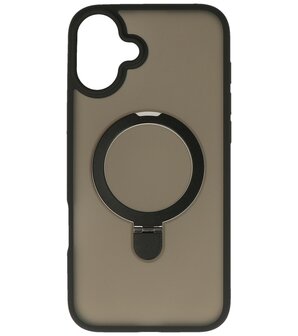 Magsafe Mat Transparant - Camera Beschermer Case met Staande Functie voor iPhone 16 Plus Zwart
