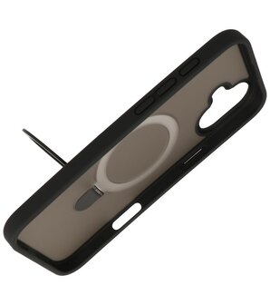 Magsafe Mat Transparant - Camera Beschermer Case met Staande Functie voor iPhone 16 Plus Zwart
