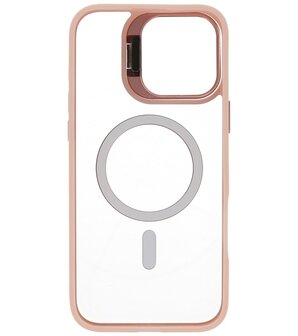 Magsafe Transparant - Camera Beschermer Case met Staande Functie voor iPhone 16 Roze