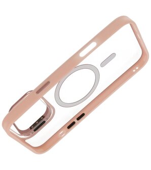 Magsafe Transparant - Camera Beschermer Case met Staande Functie voor iPhone 16 Roze