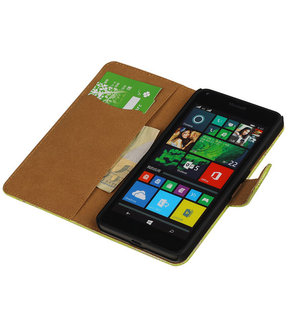 Microsoft Lumia 640 Lace Booktype Wallet Hoesje Groen