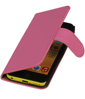 Roze Apple iPhone 5C Book Wallet Case Hoesje