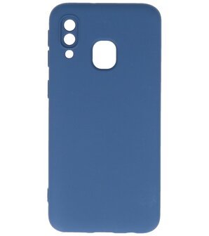 Fashion Color TPU Hoesje Samsung Galaxy A40 Navy