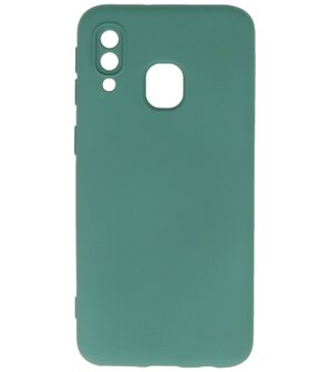 Fashion Color TPU Hoesje Samsung Galaxy A40 Donker Groen