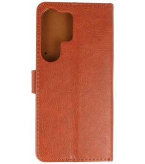 Samsung Galaxy S25 Ultra Hoesje Book Case Portemonnee Telefoonhoesje - Bruin