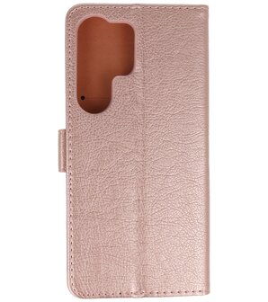 Samsung Galaxy S25 Ultra Hoesje Book Case Portemonnee Telefoonhoesje - Rose Goud