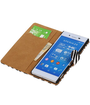 Sony Xperia Z4/Z3 Plus Zebra Booktype Wallet Hoesje