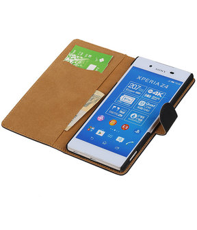 Sony Xperia Z4/Z3 Plus Booktype Wallet Hoesje Zwart