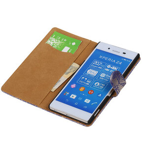 Sony Xperia Z4/Z3 Plus Lace Kant Booktype Wallet Hoesje Blauw