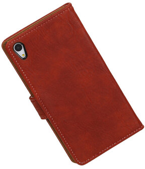 Sony Xperia Z4/Z3 Plus Bark Hout Booktype Wallet Hoesje Rood