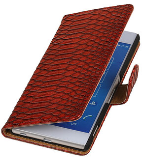 Hoesje voor Sony Xperia Z4 / Z3 Plus Slang Booktype Wallet Rood