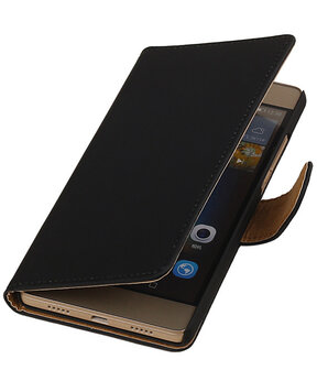 Hoesje voor Huawei P8 Lite Effen Booktype Wallet Zwart