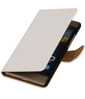 Hoesje voor Huawei P8 Lite Effen Booktype Wallet Wit