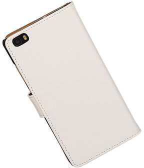 Hoesje voor Huawei P8 Lite Effen Booktype Wallet Wit