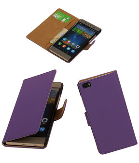 Huawei P8 Lite Effen Booktype Wallet Hoesje Paars