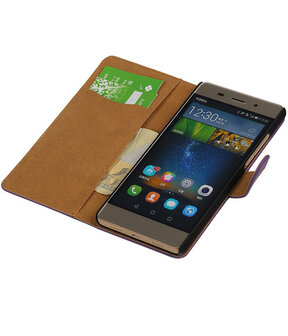 Hoesje voor Huawei P8 Lite Effen Booktype Wallet Paars