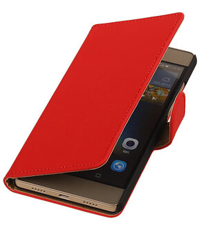 Hoesje voor Huawei P8 Lite Effen Booktype Wallet Rood