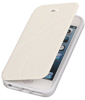 Bestcases Wit TPU Booktype Motief Hoesje voor Apple iPhone 5 5s