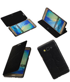 Bestcases Zwart TPU Booktype Motief Hoesje Samsung Galaxy A7