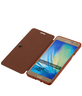 Bestcases Bruin TPU Booktype Motief Hoesje voor Samsung Galaxy A7 2015