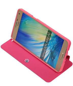 Bestcases Roze TPU Booktype Motief Hoesje voor Samsung Galaxy A7 2015