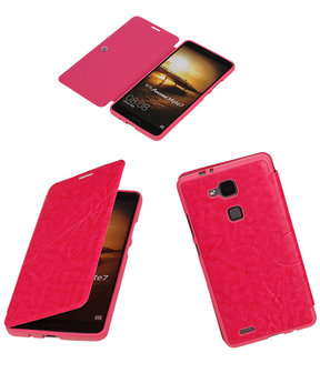 Bestcases Roze TPU Booktype Motief Hoesje Huawei Ascend Mate 7