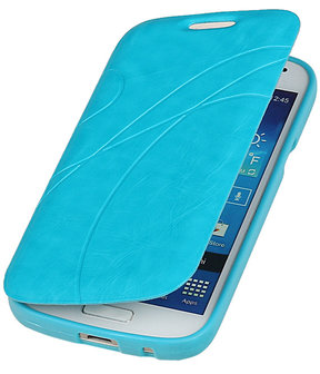 Bestcases Turquoise TPU Booktype Motief Hoesje voor Samsung Galaxy S4 mini