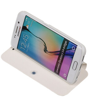 Bestcases Wit TPU Booktype Motief Hoesje voor Samsung Galaxy S6 Edge
