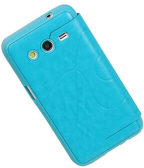 Bestcases Turquoise TPU Booktype Motief Hoesje voor Samsung Galaxy Core 2