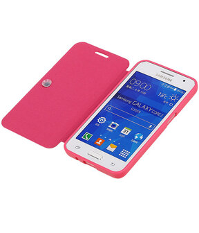 Bestcases Roze TPU Booktype Motief Hoesje voor Samsung Galaxy Core 2