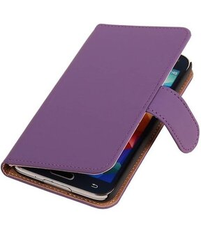 Samsung Galaxy Alpha Effen Booktype Wallet Hoesje Paars