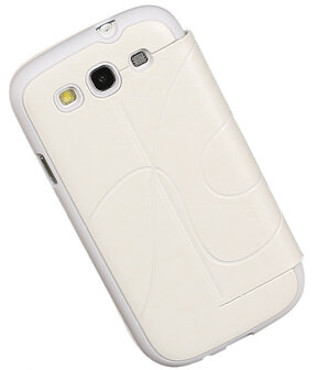 Bestcases Wit TPU Booktype Motief Hoesje voor Samsung Galaxy S3