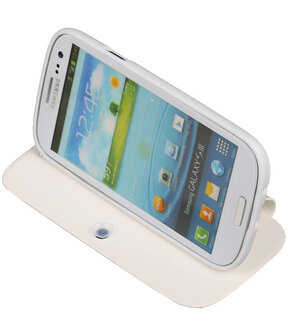 Bestcases Wit TPU Booktype Motief Hoesje voor Samsung Galaxy S3