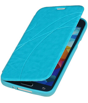 Bestcases Turquoise TPU Booktype Motief Hoesje Samsung Galaxy S5