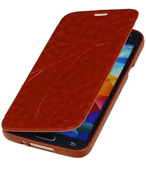 Bestcases Bruin TPU Booktype Motief Hoesje voor Samsung Galaxy S5