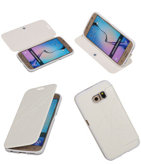 Bestcases Wit TPU Booktype Motief Hoesje Samsung Galaxy S6