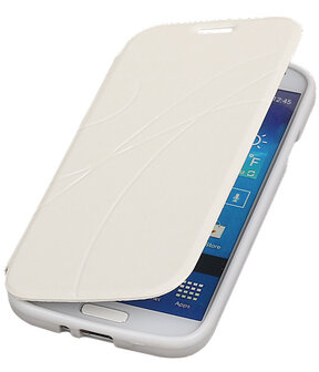 Bestcases Wit TPU Booktype Motief Hoesje voor Samsung Galaxy S4