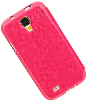 Bestcases Roze TPU Booktype Motief Hoesje voor Samsung Galaxy S4