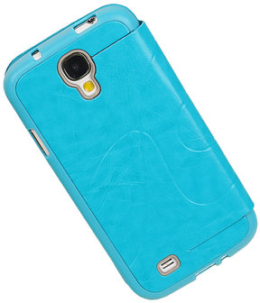 Bestcases Turquoise TPU Booktype Motief Hoesje voor Samsung Galaxy S4