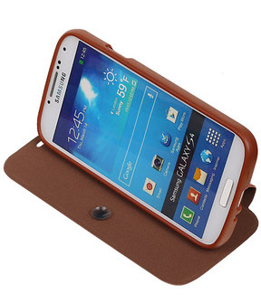 Bestcases Bruin TPU Booktype Motief Hoesje voor Samsung Galaxy S4