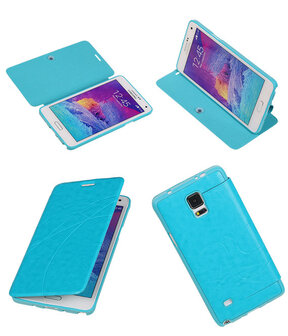 Bestcases Turquoise TPU Booktype Motief Hoesje Samsung Galaxy Note 4