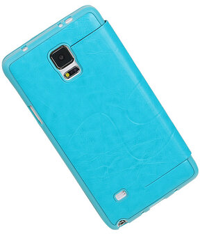 Bestcases Turquoise TPU Booktype Motief Hoesje voor Samsung Galaxy Note 4