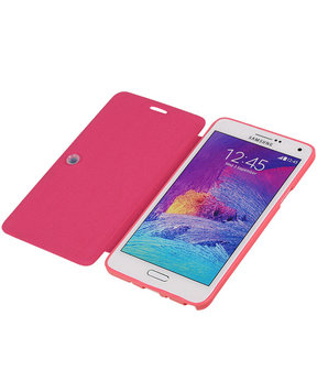 Bestcases Roze TPU Booktype Motief Hoesje voor Samsung Galaxy Note 4