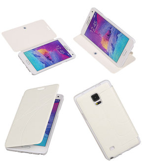 Bestcases Wit TPU Booktype Motief Hoesje Samsung Galaxy Note 4